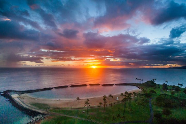 Sunset over Magic Island in Waikiki!